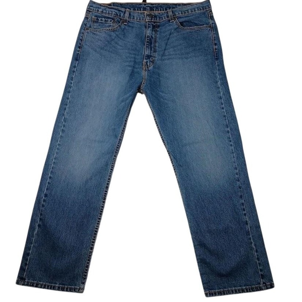 Levis 505 Jeans Mens 38x30‎ Blue High Rise Regular Fit Straight Denim Pants